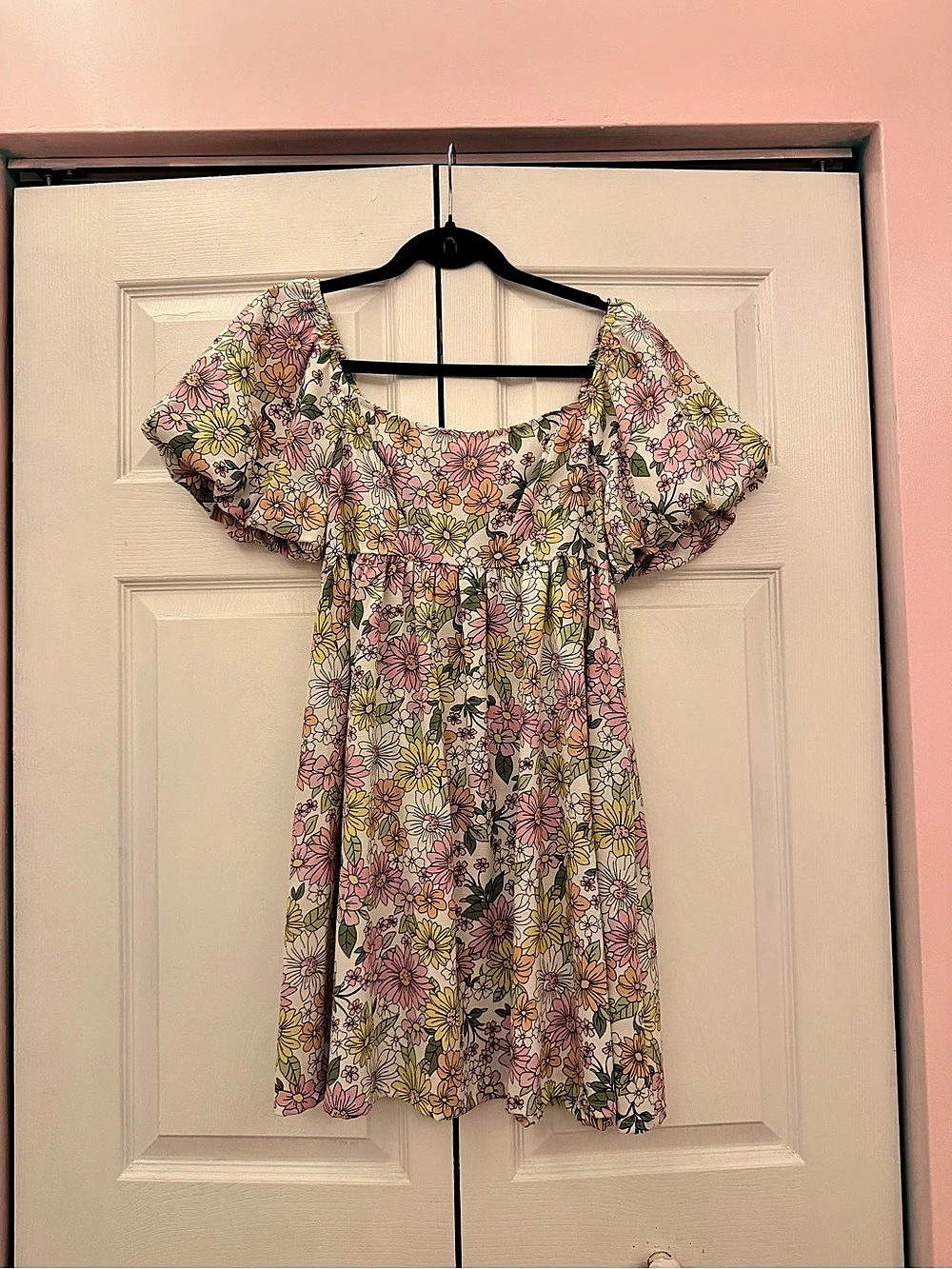Altar’d state Floral Puff Sleeve Mini Dress Size Small